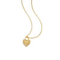 Chinoiserie Elegant Streetwear Heart Shape Titanium Steel Inlay Zircon Pendant Necklace main image 3
