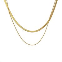 Vintage Style Solid Color Stainless Steel Plating 18k Gold Plated Layered Necklaces main image 4