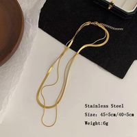 Vintage Style Solid Color Stainless Steel Plating 18k Gold Plated Layered Necklaces main image 2