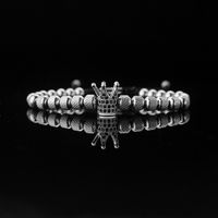 Retro Streetwear Crown Titanium Steel Plating Inlay Zircon Bracelets sku image 5