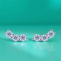 Basic Lady Simple Style Geometric Sterling Silver Moissanite Ear Studs In Bulk main image 1