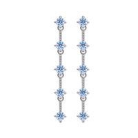 Lady Shiny Geometric Sterling Silver Moissanite Drop Earrings In Bulk main image 4