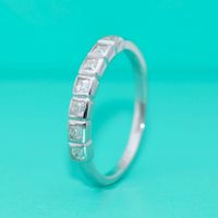 Elegant Einfacher Stil Quadrat Sterling Silber Moissanit Ringe In Masse main image 4