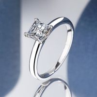 Ig Style Square Sterling Silver Moissanite High Carbon Diamond Rings In Bulk main image 1