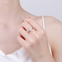 Ig Style Square Sterling Silver Moissanite High Carbon Diamond Rings In Bulk main image 4