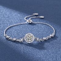 Romantic Shiny Star Sterling Silver Moissanite High Carbon Diamond Bracelets In Bulk main image 5