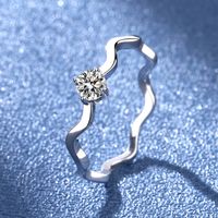 Dame Romantisch Wellen Sterling Silber Moissanit Diamant Mit Hohem Kohlenstoffgehalt Ringe In Masse main image 1