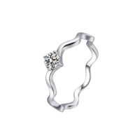 Dame Romantisch Wellen Sterling Silber Moissanit Diamant Mit Hohem Kohlenstoffgehalt Ringe In Masse main image 5