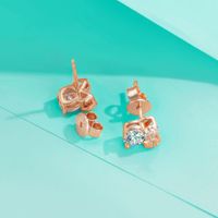 Sweet Simple Style Bow Knot Sterling Silver Moissanite Ear Studs In Bulk main image 6