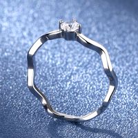 Dame Romantisch Wellen Sterling Silber Moissanit Diamant Mit Hohem Kohlenstoffgehalt Ringe In Masse main image 3