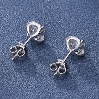 Casual Simple Style Square Sterling Silver Moissanite Zircon Ear Studs In Bulk main image 6