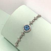 Simple Style Shiny Round Star Sterling Silver Moissanite High Carbon Diamond Bracelets In Bulk main image 3