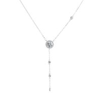 Elegant Round Tassel Sterling Silver Moissanite Zircon Necklace In Bulk main image 3