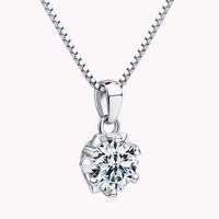 Simple Style Geometric Sterling Silver Moissanite Pendant Necklace In Bulk main image 6