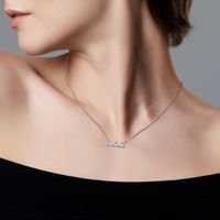 Klassischer Stil Geometrisch Sterling Silber Moissanit Halskette Mit Anhänger In Masse main image 6