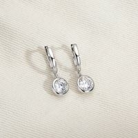 Simple Style Solid Color Sterling Silver Moissanite Earrings In Bulk main image 3