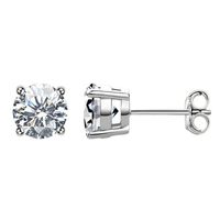 Simple Style Round Sterling Silver 18k Gold Plated Moissanite Ear Studs In Bulk main image 4