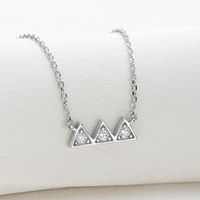 Classic Style Geometric Sterling Silver Moissanite Pendant Necklace In Bulk main image 7