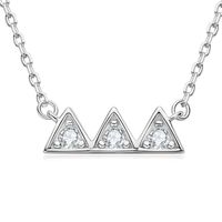 Classic Style Geometric Sterling Silver Moissanite Pendant Necklace In Bulk main image 3