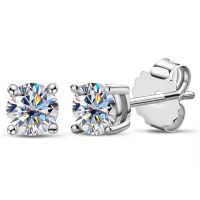Casual Simple Style Square Sterling Silver Moissanite Ear Studs In Bulk main image 5