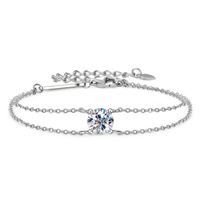 Simple Style Solid Color Sterling Silver Moissanite Bracelets In Bulk main image 2