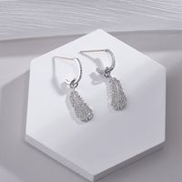 1 Pair Elegant Leaf Plating Inlay Sterling Silver Zircon Drop Earrings main image 5