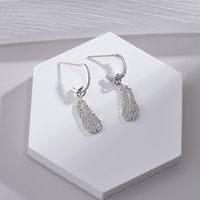 1 Paire Élégant Feuille Placage Incruster Argent Sterling Zircon Boucles D'oreilles main image 5