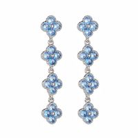 1 Pair Ig Style Modern Style Four Leaf Clover Plating Inlay Copper Zircon Drop Earrings main image 4