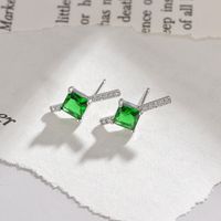 1 Pair Simple Style Star Inlay Copper Zircon Ear Studs main image 6