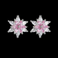1 Pair Ig Style Sweet Flower Plating Inlay Copper Alloy Zircon Ear Studs main image 5