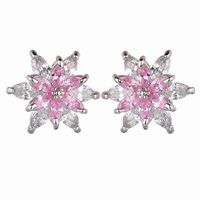 1 Pair Ig Style Sweet Flower Plating Inlay Copper Alloy Zircon Ear Studs sku image 2