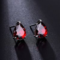 1 Pair Simple Style Water Droplets Inlay Copper Zircon Ear Studs main image 1