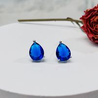 1 Pair Simple Style Water Droplets Inlay Copper Zircon Ear Studs sku image 6