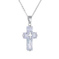 Ethnic Style Cross Copper Plating Inlay Zircon Pendant Necklace Necklace main image 3