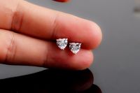 1 Pair Ig Style Simple Style Heart Shape Polishing Plating Inlay Copper Alloy Zircon Ear Studs sku image 1