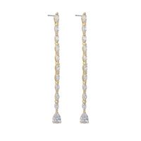 1 Pair Elegant Glam Water Droplets Plating Inlay Copper Zircon Drop Earrings sku image 1