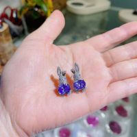 1 Pair Casual Cute Rabbit Plating Inlay Copper Zircon Ear Studs sku image 2