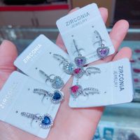 1 Pair Casual Simple Style Heart Shape Plating Inlay Copper Crystal Zircon Drop Earrings main image 1