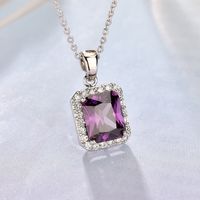 Classic Style Square Copper Alloy Inlay Zircon Women's Pendant Necklace main image 1