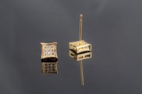 1 Pair Casual Simple Style Square Plating Inlay Copper Zircon 18k Gold Plated White Gold Plated Ear Studs main image 5