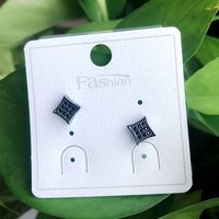 1 Pair Casual Simple Style Square Plating Inlay Copper Zircon 18k Gold Plated White Gold Plated Ear Studs main image 3