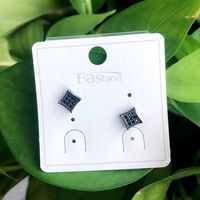 1 Pair Casual Simple Style Square Plating Inlay Copper Zircon 18k Gold Plated White Gold Plated Ear Studs sku image 3