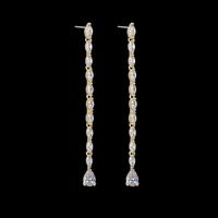 1 Pair Elegant Glam Water Droplets Plating Inlay Copper Zircon Drop Earrings main image 2