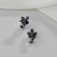 1 Pair Princess Crown Plating Inlay Copper Alloy Zircon Ear Studs main image 3