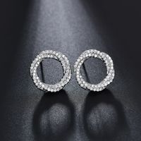 1 Pair Simple Style Commute Twist Polishing Plating Inlay Copper Zircon Ear Studs main image 1