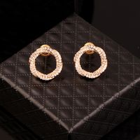 1 Pair Simple Style Commute Twist Polishing Plating Inlay Copper Zircon Ear Studs main image 5