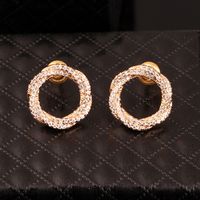 1 Pair Simple Style Commute Twist Polishing Plating Inlay Copper Zircon Ear Studs main image 4