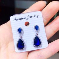 1 Pair Casual Shiny Water Droplets Plating Inlay Copper Zircon Drop Earrings sku image 3