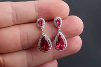 1 Pair Casual Shiny Water Droplets Plating Inlay Copper Zircon Drop Earrings sku image 2