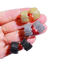 1 Piece Glam U Shape Solid Color Plating Inlay Copper Zircon Ear Studs main image 2